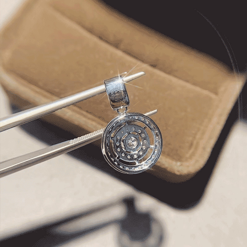 Choucong Brand Circle Pendant Luxury Jewelry Stunning 925 Sterling Silver Round Cut White 3A Cubic Zircon CZ Diamond Gemstones Promise Women Clavicle 