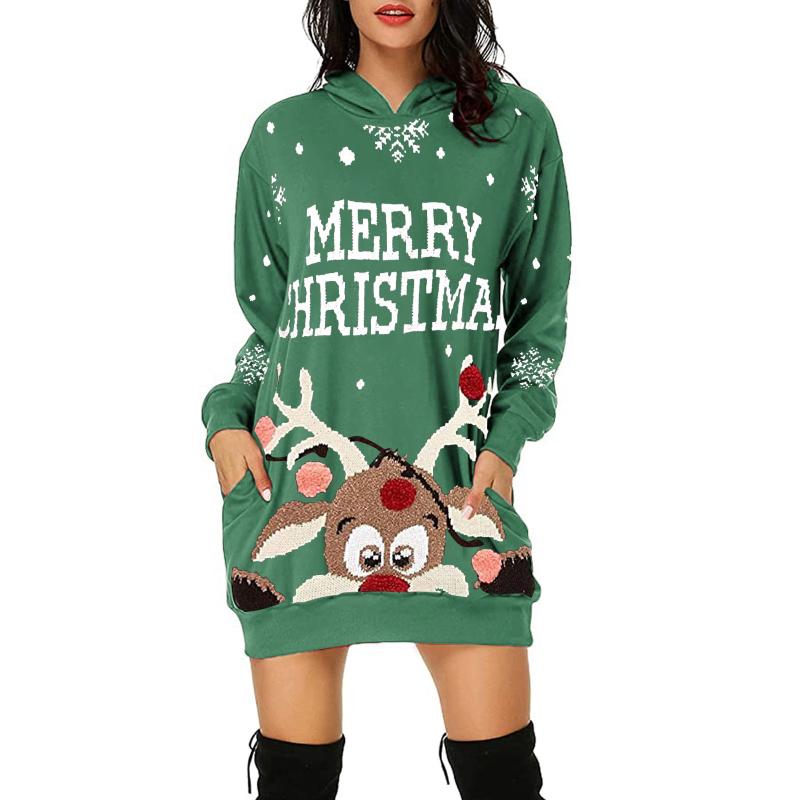 Women Dress Lady Winter Fashion Casual Christmas Hoodie Bag Hip Pocket Print Plus Size Sweater Straight Dress Ropa De Mujer D24#, Wh
Women Dress Lady Winter Fashion Casual Christmas Hoodie Bag Hip Pocket Print Plus Size Sweater Straight Dress Ropa De Mujer D24#, Wh