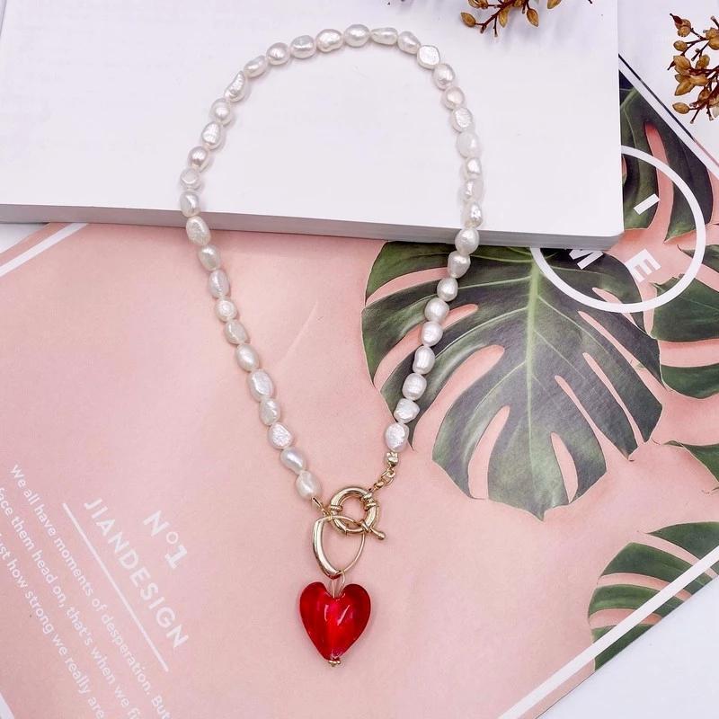 Pendant Necklaces Minar Romantic Irregular Freshwater Pearl Necklace For Women Royal Blue Green Red Love Heart Choker Wholesale
Pendant Necklaces Minar Romantic Irregular Freshwater Pearl Necklace For Women Royal Blue Green Red Love Heart Choker Wholesale