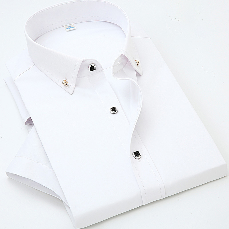 Quality summer men short sleeve shirt solid color slim white pink blue man wedding party shirt casual business mens dress shirts 201124, Light purple
Quality summer men short sleeve shirt solid color slim white pink blue man wedding party shirt casual business mens dress shirts 201124, Light purple