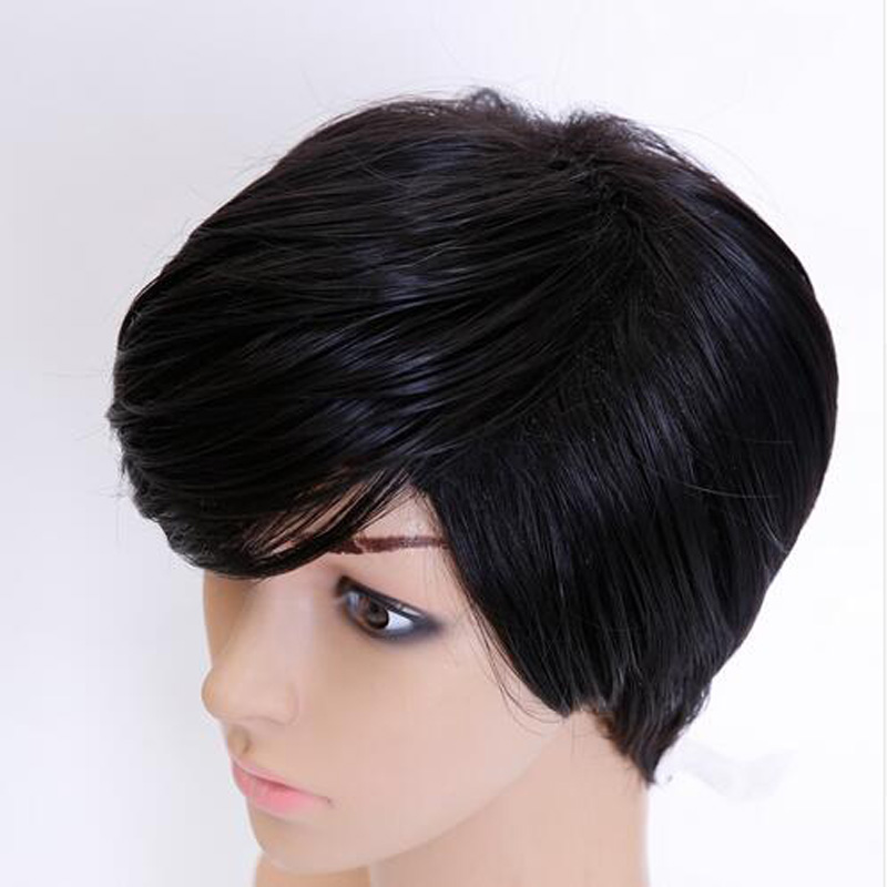 Fashion Short Straight Party Black Halloween Heat Resistant Fashion Women Synthetic Free Wig Cap
