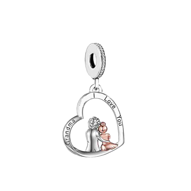 Fit Original Charm Bracelet Necklace 925 Sterling Silver & Rose Gold Dad Mummy Baby Family Forever Love Heart Dangle Beads For Making Women Anniversar