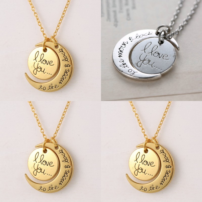 Fashion Necklace Moon Necklace I Love You To The Moon And Back For Mom Sister Family Pendant Link Chain 64 J2
Fashion Necklace Moon Necklace I Love You To The Moon And Back For Mom Sister Family Pendant Link Chain 64 J2