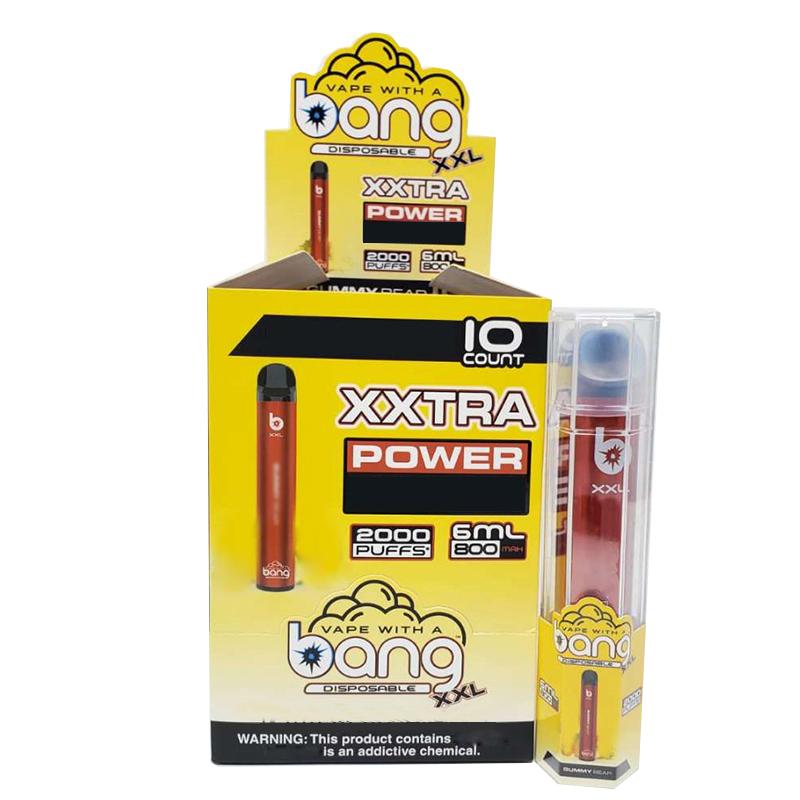 Bang XXL Disposable Vape Pen E Cigarette Device 800mAh Battery 6ml Cartridge Pods 2000 Puffs XXtra Vapor Kit
Bang XXL Disposable Vape Pen E Cigarette Device 800mAh Battery 6ml Cartridge Pods 2000 Puffs XXtra Vapor Kit