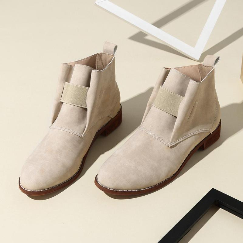 Matte Soft Leather Round Toe Boots for Women Fashion Casual Square Heels Short Ankle Boots Slip On, Beige
Matte Soft Leather Round Toe Boots for Women Fashion Casual Square Heels Short Ankle Boots Slip On, Beige