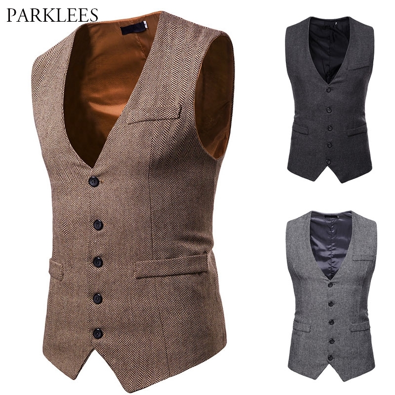 Herringbone Tweed Mens Waistcoat Formal Business Casual Slim Fit Vests for Men Retro British Style Gentleman Men Suit Vest Gilet 201014, Black
Herringbone Tweed Mens Waistcoat Formal Business Casual Slim Fit Vests for Men Retro British Style Gentleman Men Suit Vest Gilet 201014, Black