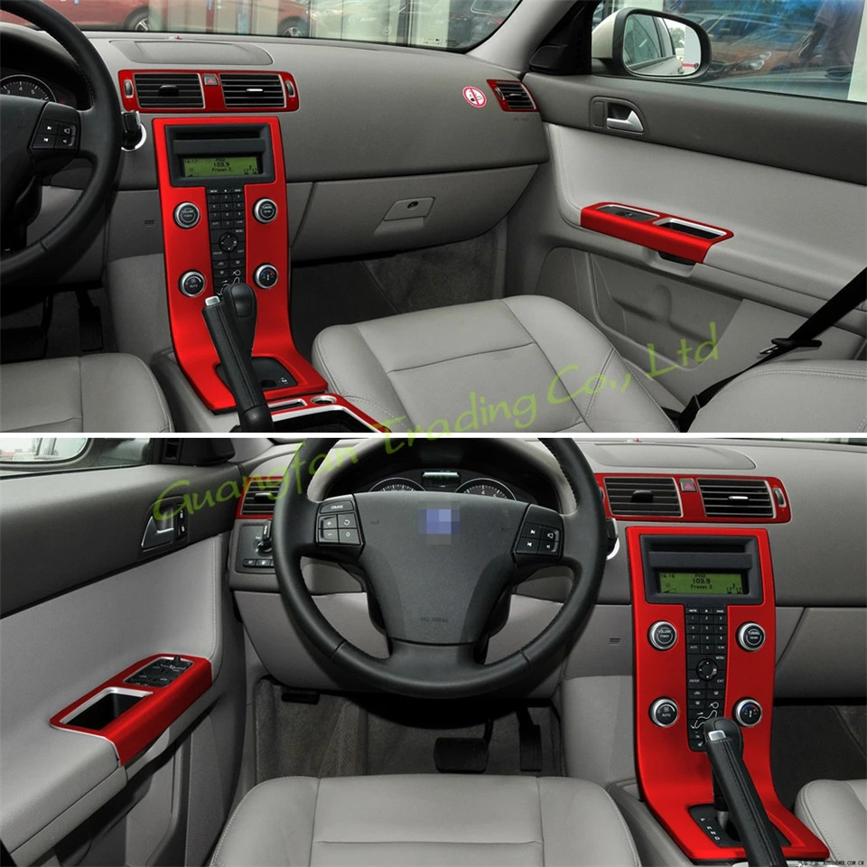 For Volvo S40 V50 C30 Interior Central Control Panel Door Handle 5D Carbon Fiber Stickers Decals Car styling Accessorie