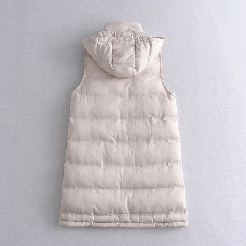 Women Winter Vest Zipper Coats New Striped Hooded Down Cotton Jacket Parkas Female Warm Thick Big Pocket Outwear 201211