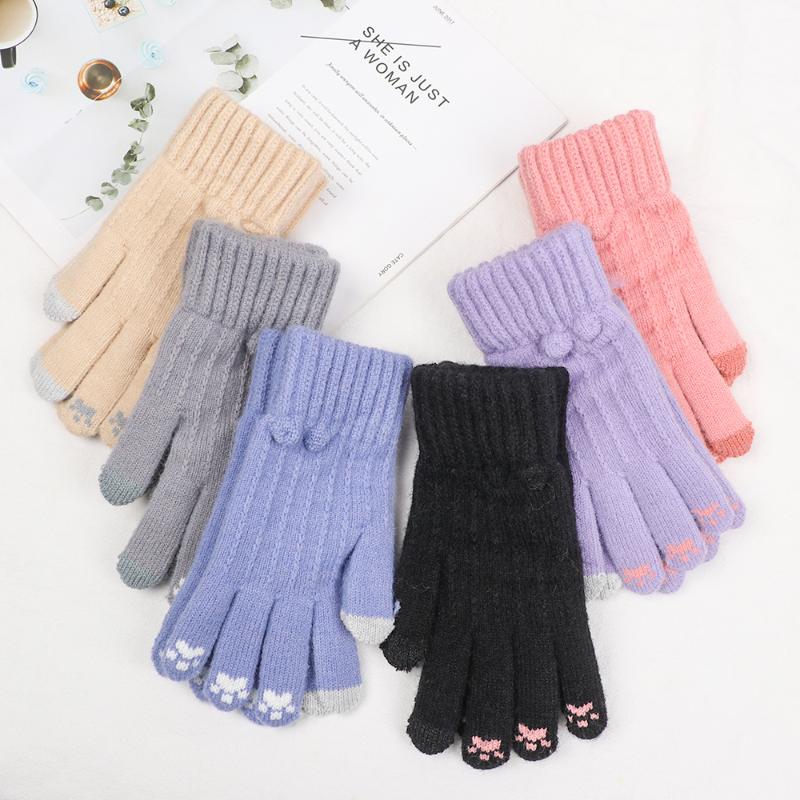 2020 fashion cute cartoon cat full finger knitted gloves thickened warmth soft stretch touch screen winter gloves
2020 fashion cute cartoon cat full finger knitted gloves thickened warmth soft stretch touch screen winter gloves