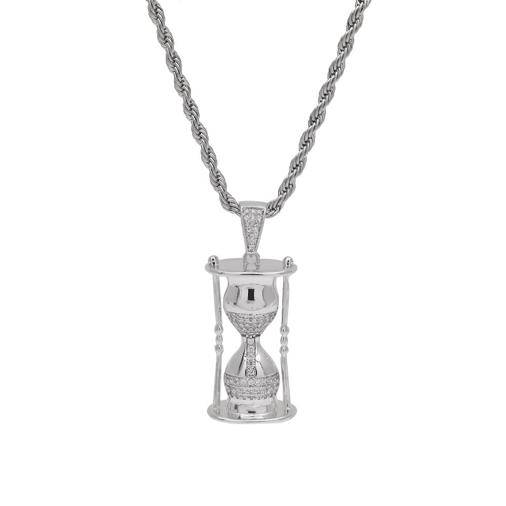 New Micro Paved Cubic Zirconia Shiny Sand Glass Pendant Necklace Jewelry Men Hip Hop colgantes Jewelry
New Micro Paved Cubic Zirconia Shiny Sand Glass Pendant Necklace Jewelry Men Hip Hop colgantes Jewelry