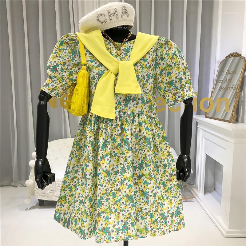 2020 Summer New Girls Candy Color Shawl + Floral Printed Puff Sleeve High Waist Dress Two-Piece Set Women Loose Dresses Jfmhrx1, White
2020 Summer New Girls Candy Color Shawl + Floral Printed Puff Sleeve High Waist Dress Two-Piece Set Women Loose Dresses Jfmhrx1, White