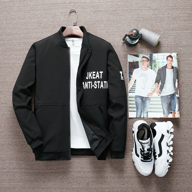 Summer autumn men baseball jacket stand collar printed bomber jacket male high quality zipper coat size M-4XL Dropshipping 8120 201026