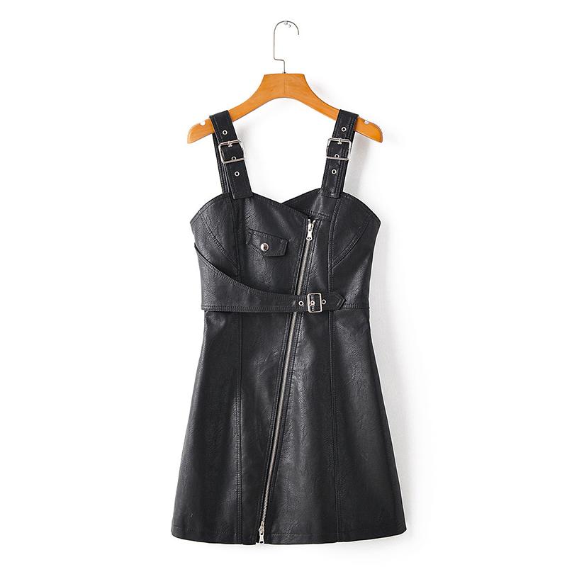 Fashion Faux Leather Mini Dresses Women With Belt Sleeveless Zippers Sexy Dress Female 2020 Autumn Winter New Ladies Vestidos, Black
Fashion Faux Leather Mini Dresses Women With Belt Sleeveless Zippers Sexy Dress Female 2020 Autumn Winter New Ladies Vestidos, Black