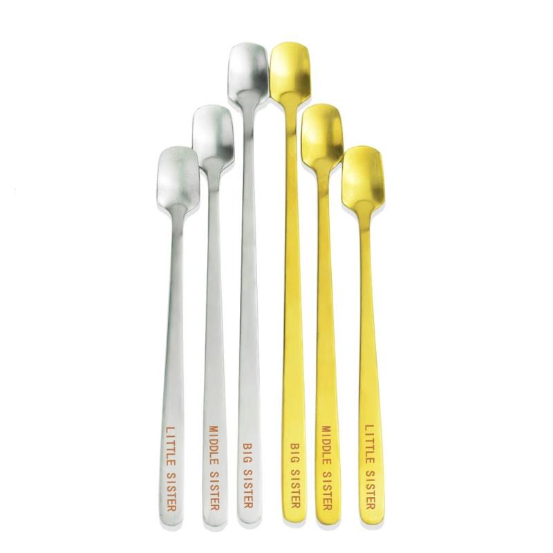 Coffee Mix Spoon Long Handle Dessert Spoon Lettering Sister Friendship Logo Stainless Steel Teaspoon Drinking Tableware
Coffee Mix Spoon Long Handle Dessert Spoon Lettering Sister Friendship Logo Stainless Steel Teaspoon Drinking Tableware
