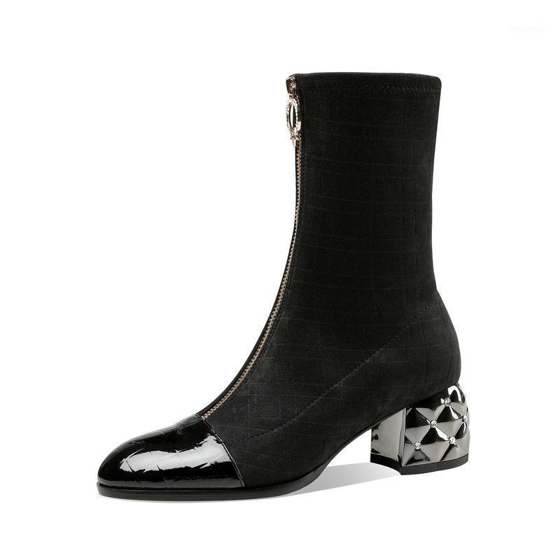 Fashion Kid Suede Leather Ladies Mid-Calf Boots Rhinestone Newest Thick Med Heels Shoes Woman Wedding Office Lady1, Black
Fashion Kid Suede Leather Ladies Mid-Calf Boots Rhinestone Newest Thick Med Heels Shoes Woman Wedding Office Lady1, Black