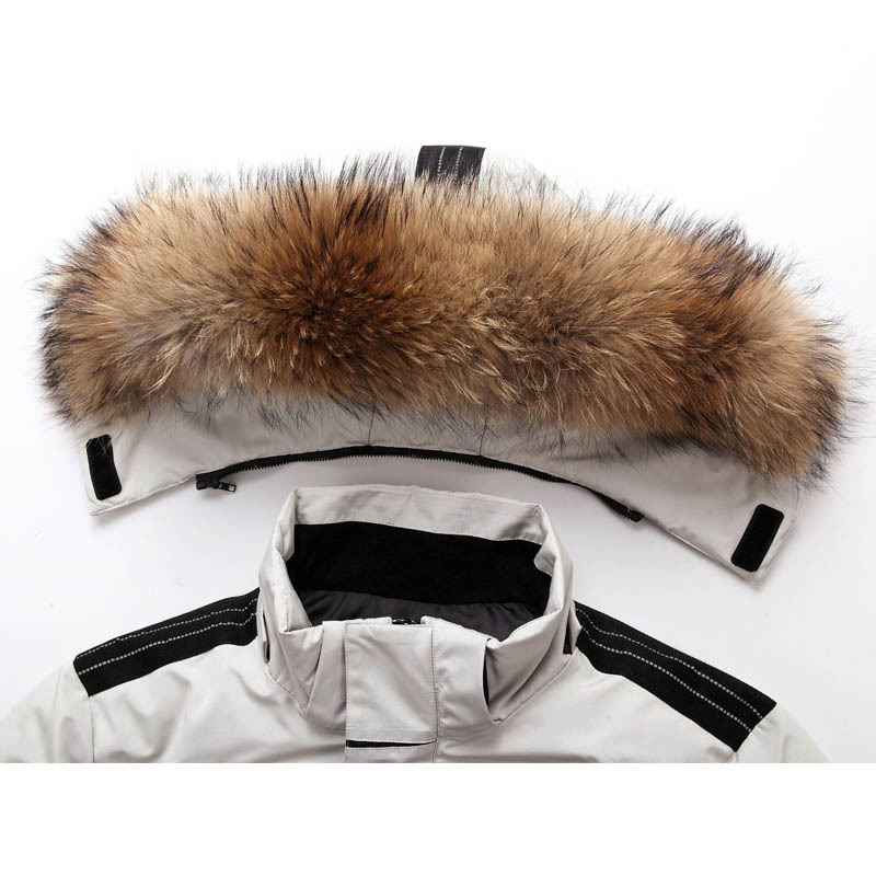 30 Degree Winter Down Jacket Men White Duck Down Parkas Coat Midlength Large Fur Collar Down Thicken Coat Snow Overcoat M3XL 201120