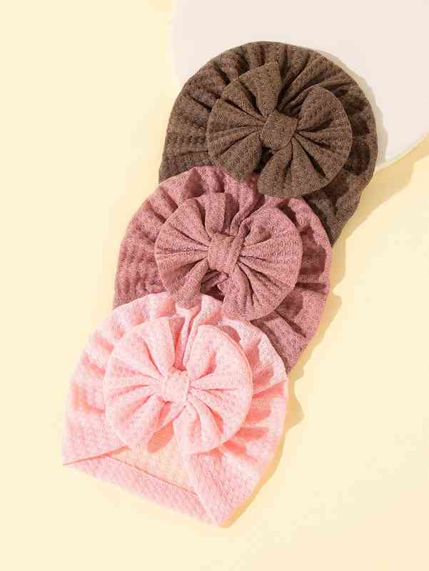 3pcs Baby Bow Knot Decor Hat SHE03