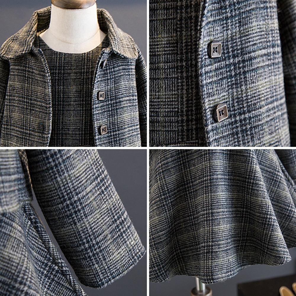 3PCS Toddler Girl Clothes Winter Kids Plaid Clothes Sets Girls Hats +Jackets +Dress Children Christmas Clothes Baby Fall OutfitsX1019