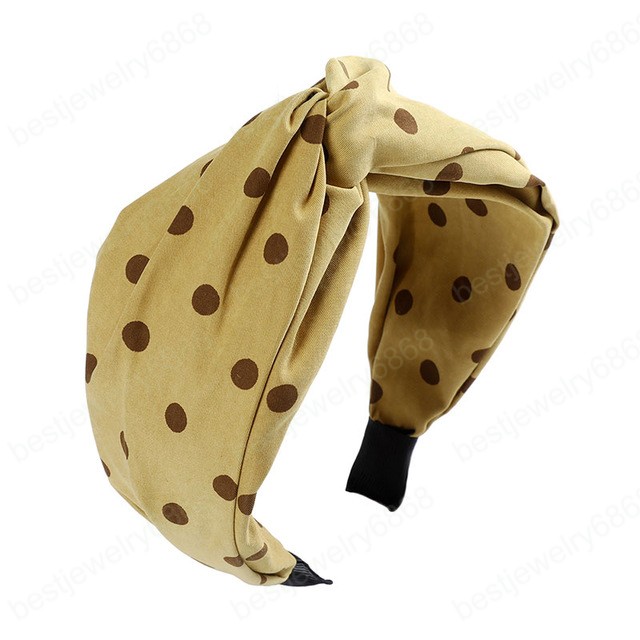 Fashion Cross Polka Dot Headband Eegant Women Hairband Bezel Turban Wide Size Girls Headwear Hair Accessories Hair Hoop