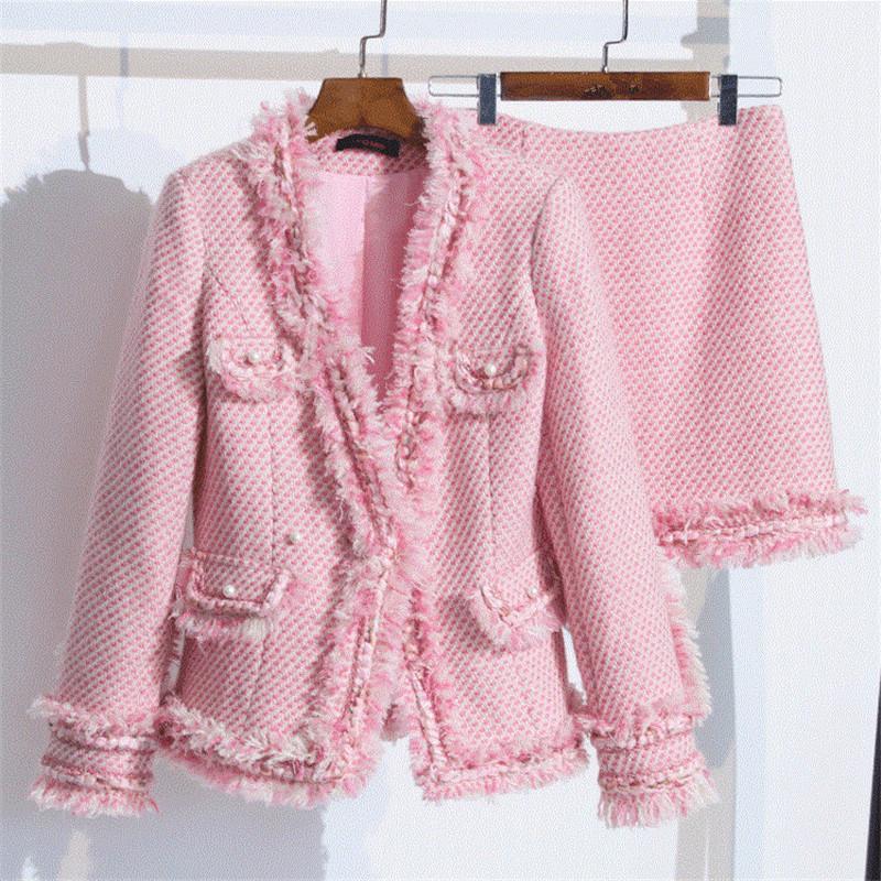 Women' Two Piece Pants 2021 Fashion Autumn Woolen Pieces Set Women Elegant Skirt Suit Pink Tassel Short Jacket And Mini Sets Slim Female 23, Pink skirt
Women' Two Piece Pants 2021 Fashion Autumn Woolen Pieces Set Women Elegant Skirt Suit Pink Tassel Short Jacket And Mini Sets Slim Female 23, Pink skirt