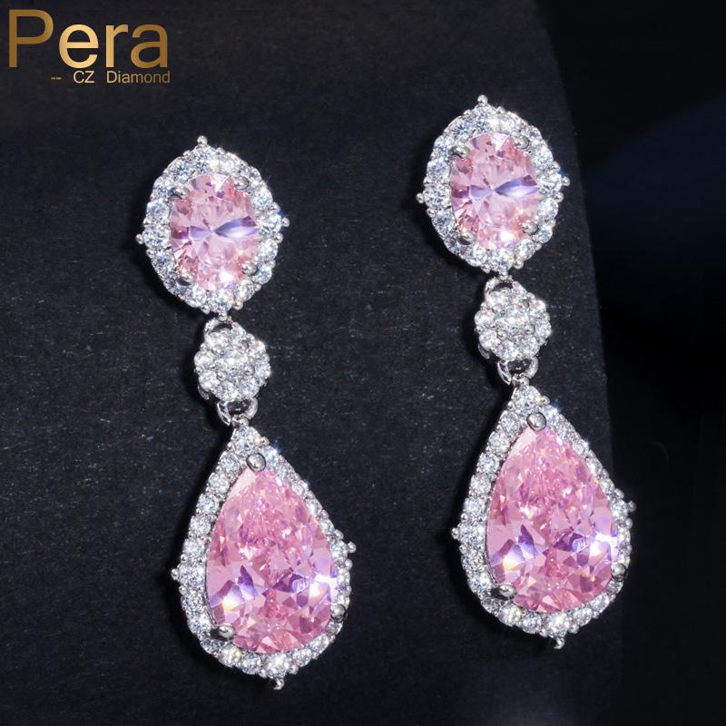 Pera Sparkling 925 Silver Pink Sapphire CZ Crystal Topaz Bridal Wedding Long Big Teardrop Earrings Jewelry for Brides Gift E075
Pera Sparkling 925 Silver Pink Sapphire CZ Crystal Topaz Bridal Wedding Long Big Teardrop Earrings Jewelry for Brides Gift E075