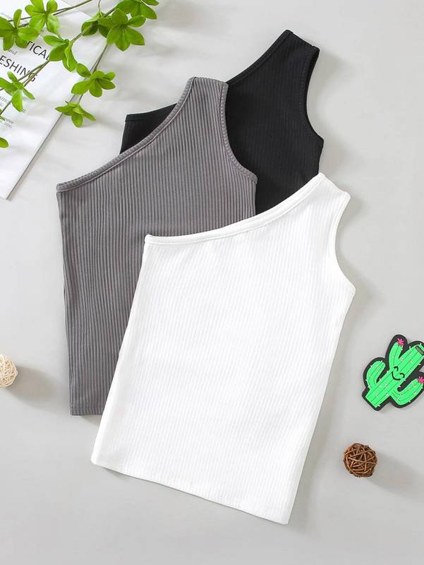 Toddler Girls 3pcs One Shoulder Dress SHE