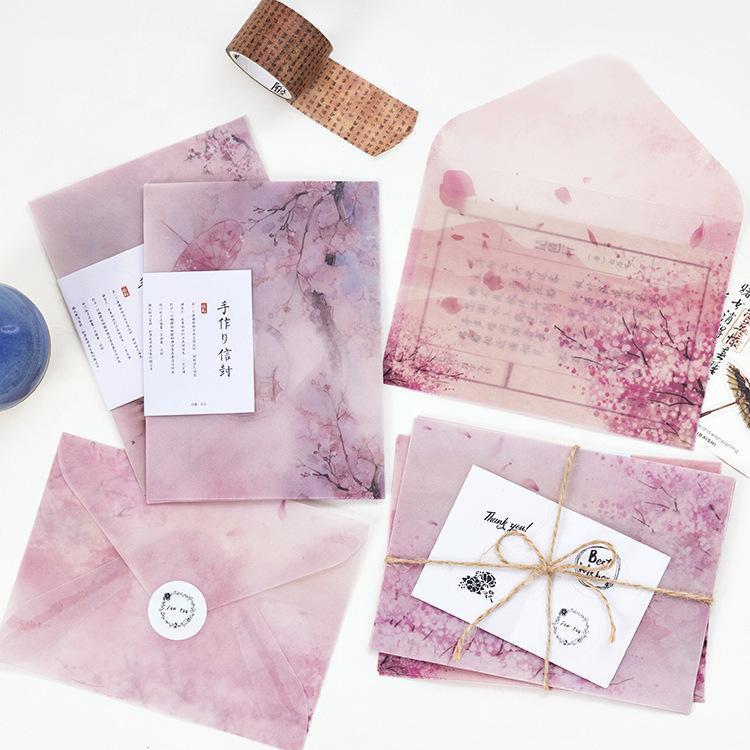 3 Envelopes/Pack Cherry blossom sakura Series Parchment Paper Envelope For Gift Korean Stationery1
3 Envelopes/Pack Cherry blossom sakura Series Parchment Paper Envelope For Gift Korean Stationery1