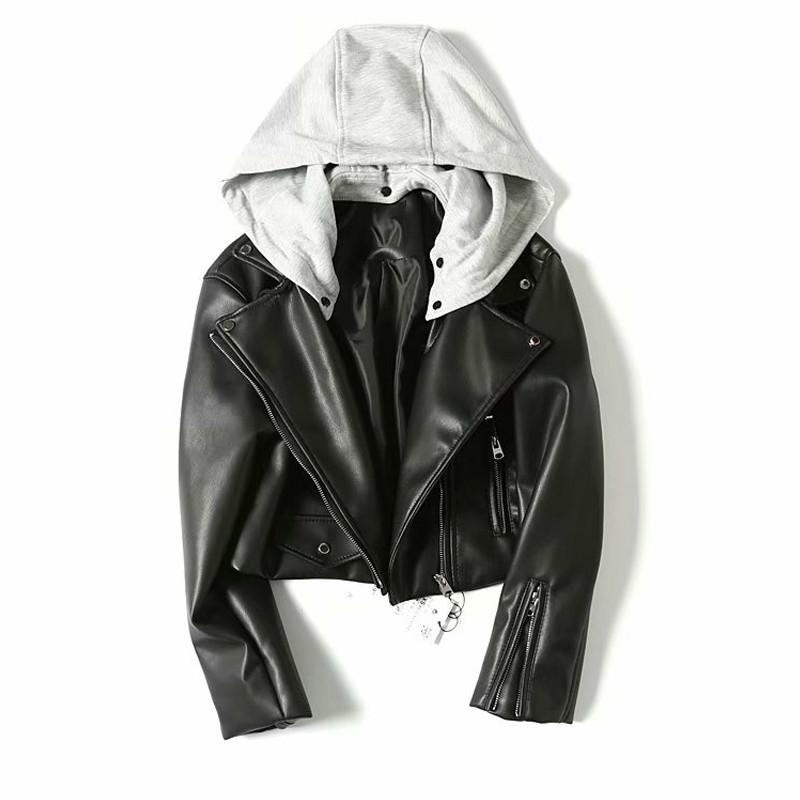 2020 New Women Faux Leather Jackets Spring Autumn Slim Hooded Motorcycle Hat Detachable Biker Zipper Pu Coats Ladies Outwear, Black
2020 New Women Faux Leather Jackets Spring Autumn Slim Hooded Motorcycle Hat Detachable Biker Zipper Pu Coats Ladies Outwear, Black