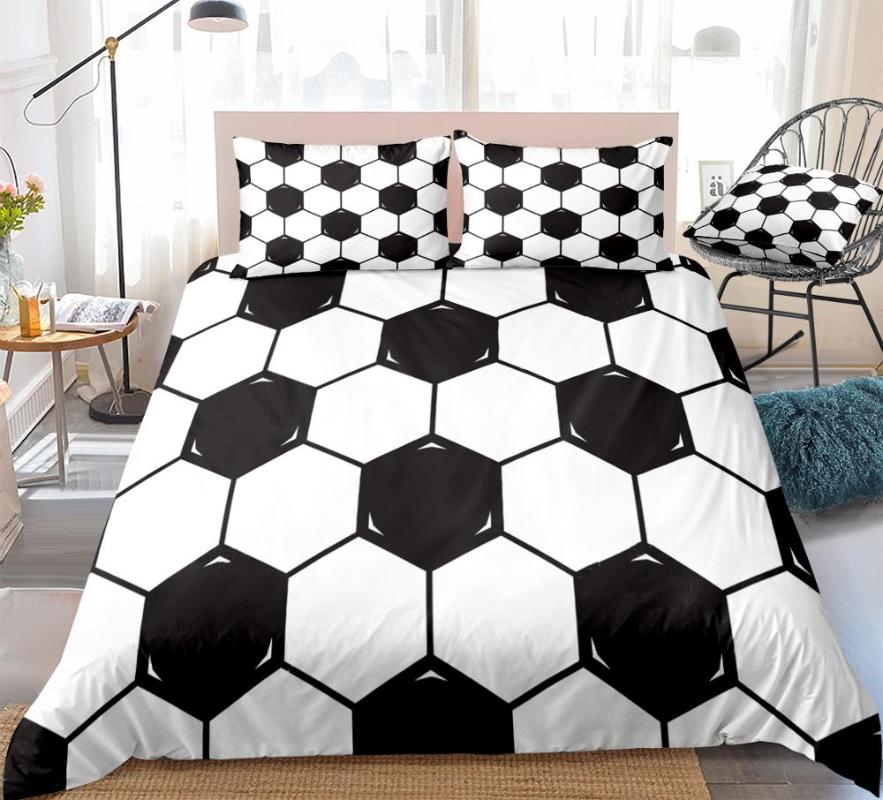 3 Pieces Black White Geometric Duvet Cover Set Sports Ball Bedding Kids Boys Girls Soccer Quilt Cover Queen Bed Set Dropship, 01
3 Pieces Black White Geometric Duvet Cover Set Sports Ball Bedding Kids Boys Girls Soccer Quilt Cover Queen Bed Set Dropship, 01