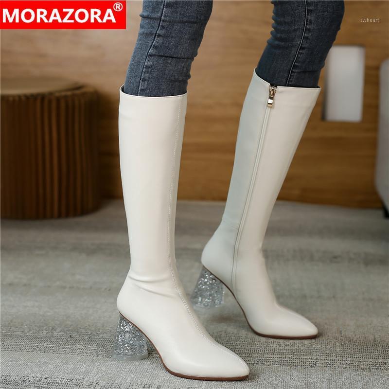 MORAZORA 2021 New Genuine Leather Boots Women Round Crystal High Heels Knee High Boots Zipper Winter Shoes Party Wedding Botas1, White not fur
MORAZORA 2021 New Genuine Leather Boots Women Round Crystal High Heels Knee High Boots Zipper Winter Shoes Party Wedding Botas1, White not fur
