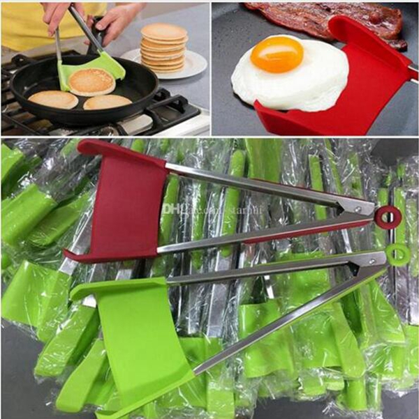 Silicone Food Clip Spatula Tongs Non-stick Heat Resistant Food Clip Grip Stainless Fruit Vegetable Tools WY328w от DHgate WW