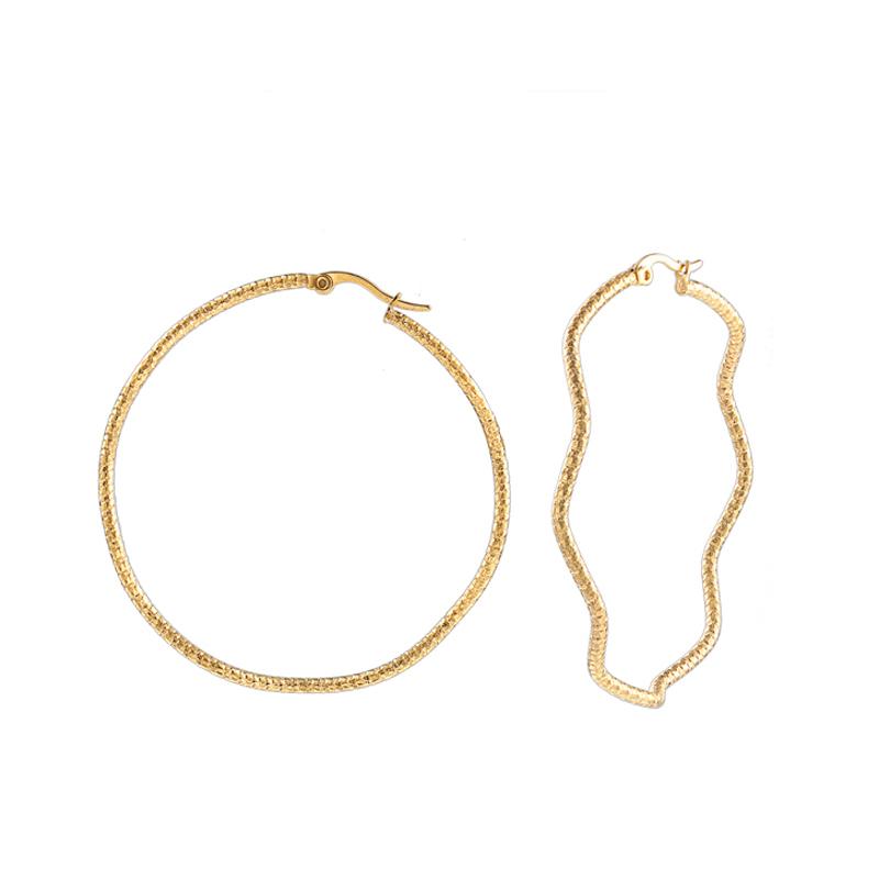 RIR Fashion Simple Round Wave Shape Hoop Earrings Rose Gold Stainless Steel Charm Huge Circle Hoop Earrings For Women
RIR Fashion Simple Round Wave Shape Hoop Earrings Rose Gold Stainless Steel Charm Huge Circle Hoop Earrings For Women