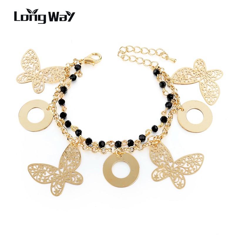 LongWay Fashion Butterfly Bracelets For Women Gold Color Silver Color Link Chain With Black Crystal Pulseras Mujer SBR160048103
LongWay Fashion Butterfly Bracelets For Women Gold Color Silver Color Link Chain With Black Crystal Pulseras Mujer SBR160048103