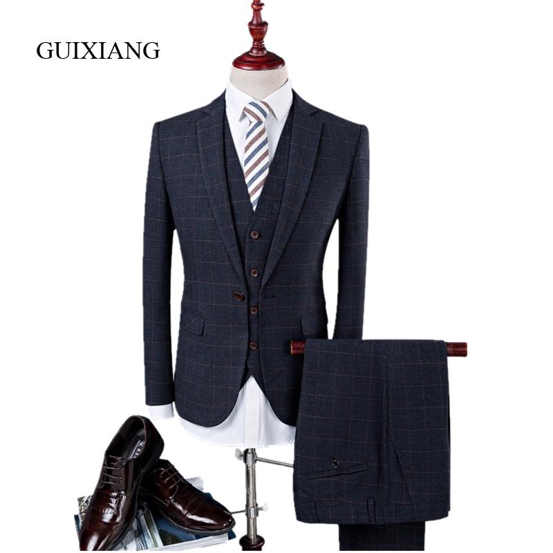 2020 new seasons men suit fashion grid stripe suits fashion business casual Single button wedding suits (Jacket, Vest and pants, Blue
2020 new seasons men suit fashion grid stripe suits fashion business casual Single button wedding suits (Jacket, Vest and pants, Blue