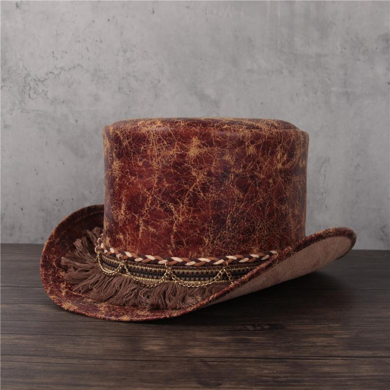 2021 Women Men Leather Flat Top Hat Shower Lday Tassel Fedora Hat Magic Steampunk Cosplay Pork Pie Party Cap, Gold
2021 Women Men Leather Flat Top Hat Shower Lday Tassel Fedora Hat Magic Steampunk Cosplay Pork Pie Party Cap, Gold