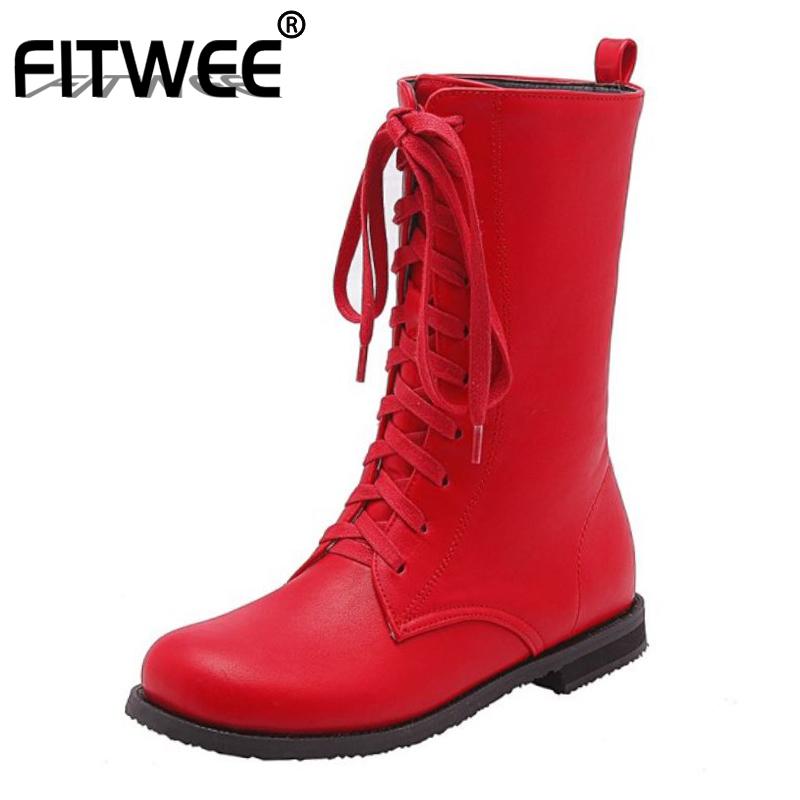 FITWEE Plus Size 29-43 Women Mid Calf Boots Cross Strap Round Toe Lace Up Shoes Winter Warm Boots Fashion Party Women Footwear, Black
FITWEE Plus Size 29-43 Women Mid Calf Boots Cross Strap Round Toe Lace Up Shoes Winter Warm Boots Fashion Party Women Footwear, Black