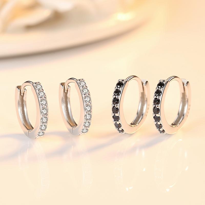 Hoop & Huggie Simple Female Black Crystal Stone Earrings Classic Sterling Silver For Women Dainty Bridal Round Wedding
Hoop & Huggie Simple Female Black Crystal Stone Earrings Classic Sterling Silver For Women Dainty Bridal Round Wedding