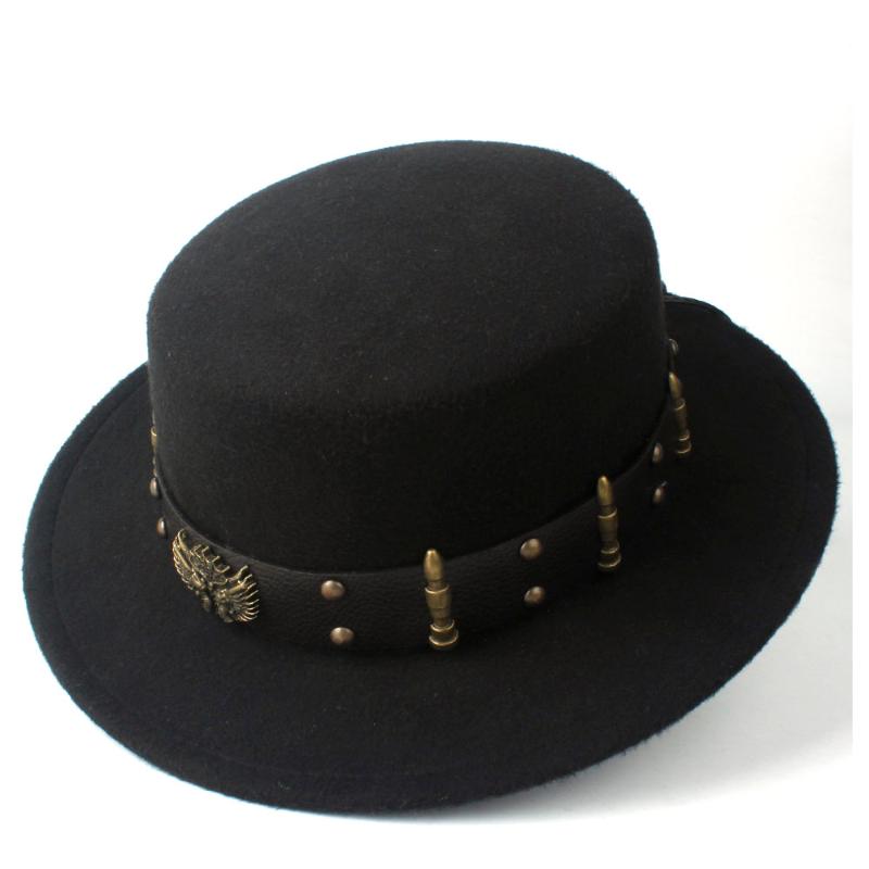 Wide Brim Hats Unisex Women Men Wool Flat Top Hat Outdoor Casual Wild Homburg Bowler Size 56-58CM, Black
Wide Brim Hats Unisex Women Men Wool Flat Top Hat Outdoor Casual Wild Homburg Bowler Size 56-58CM, Black