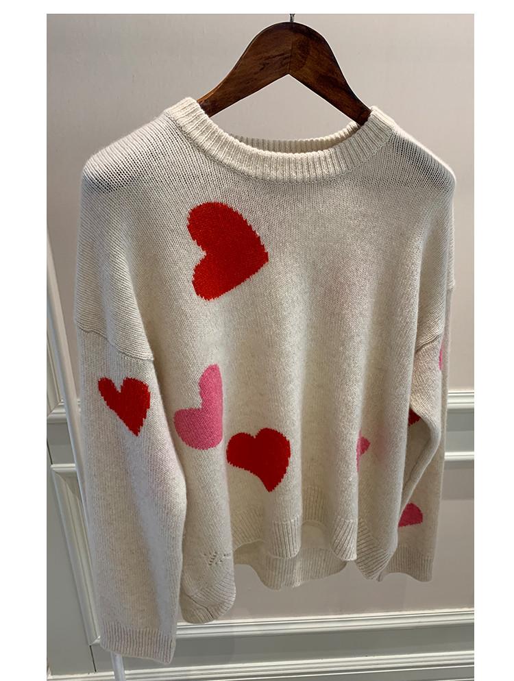 Women Sweater Autumn and Winter New Color Wool Cashmere Sweater Knit Love, White
Women Sweater Autumn and Winter New Color Wool Cashmere Sweater Knit Love, White