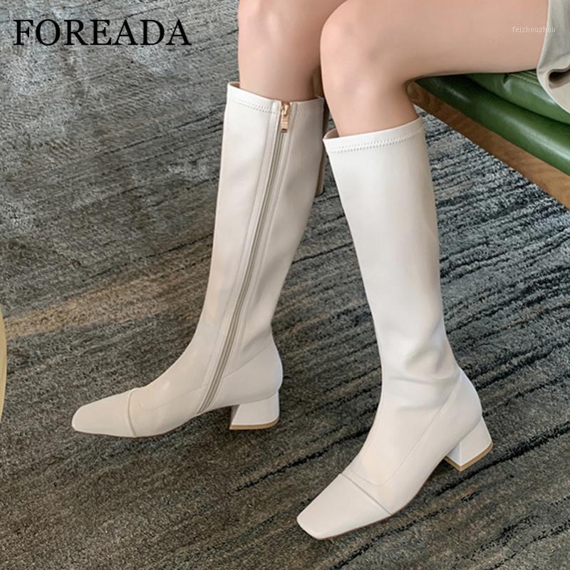 FOREADA Med Heel Knee High Boots Real Leather Woman Boots Zip Thick Heel Shoes Square Toe Long Female Autumn Beige Size 401
FOREADA Med Heel Knee High Boots Real Leather Woman Boots Zip Thick Heel Shoes Square Toe Long Female Autumn Beige Size 401