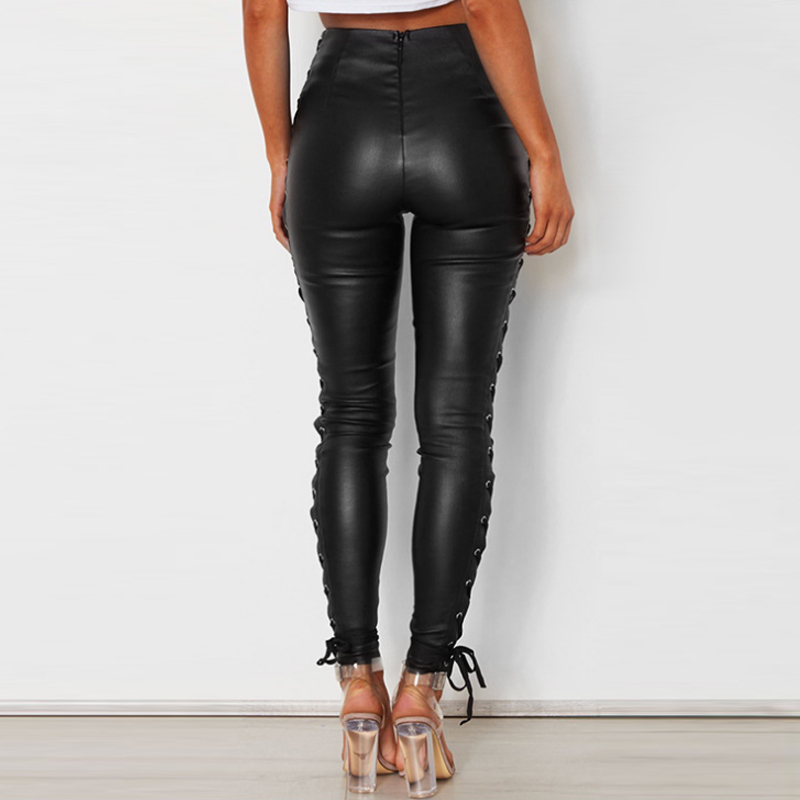 Summer Stretch PU Leather Pants Sweatpants For Women Trousers High Waist Jegging Womens Plus Size Black Pencil Pants Women 201228