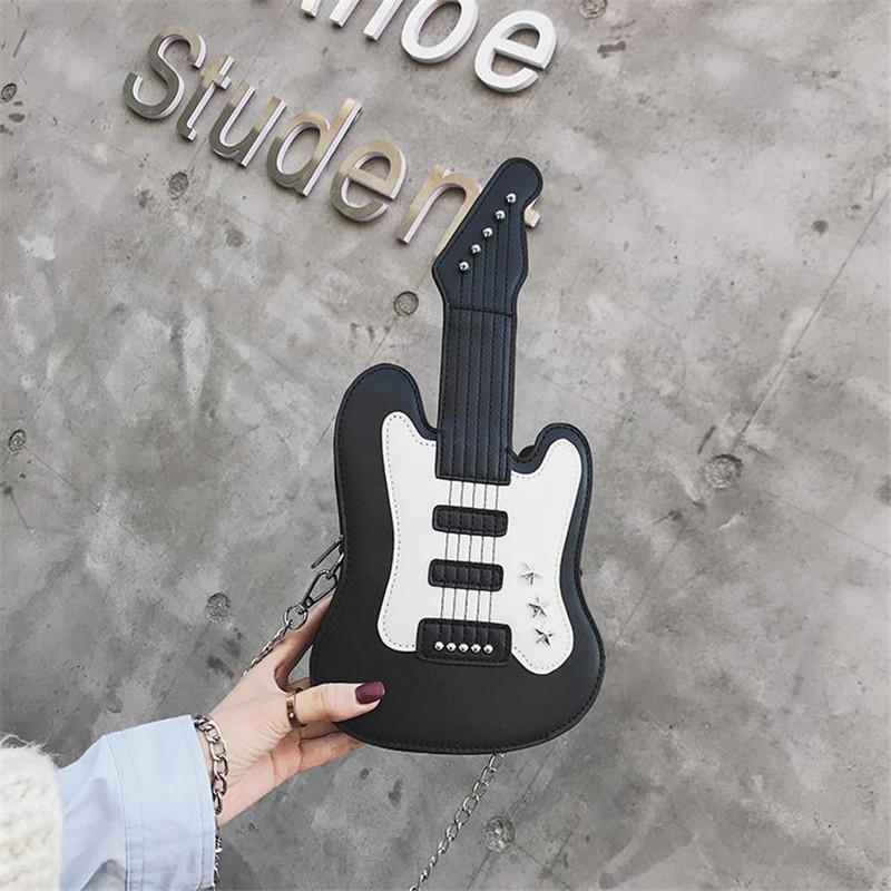 2021 fashion personality Creative Women Shoulder Bags Chain cartoon mini guitar shape PU leather Handbag Crossbody Messenger Bag, Black
2021 fashion personality Creative Women Shoulder Bags Chain cartoon mini guitar shape PU leather Handbag Crossbody Messenger Bag, Black