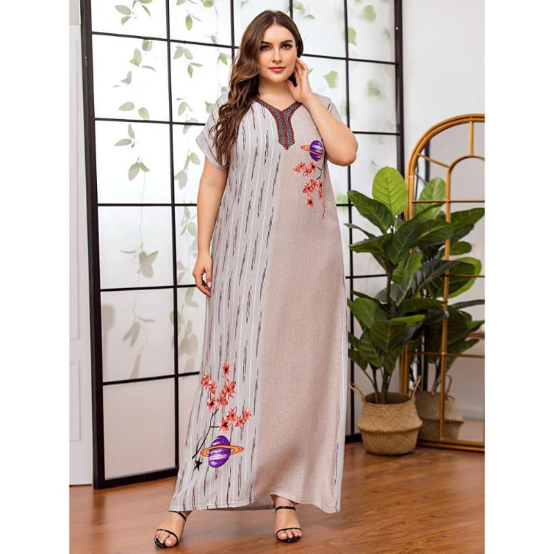 Women Casual short sleeve floral printed Dress plus size african dashiki loose abaya kaftan ramadan robe moroccan gown VKDR2313
Women Casual short sleeve floral printed Dress plus size african dashiki loose abaya kaftan ramadan robe moroccan gown VKDR2313