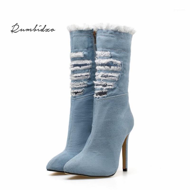 Rumbidzo Ladies Boots Woman Winter Boots Demin High Heeled Pointed Toe Thin Heels Botas Female Bootie1, Blue
Rumbidzo Ladies Boots Woman Winter Boots Demin High Heeled Pointed Toe Thin Heels Botas Female Bootie1, Blue