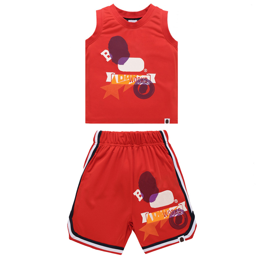 Kids Sportwear Designer Jerseys Sleeveless Tshirts + Shorts Breathable Tees Tops Summer Fashion Outdoor Apparel Boys Children Sport Style Suits от DHgate WW