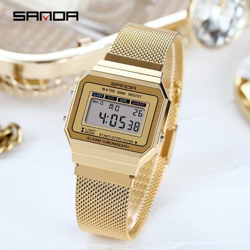 SANDA Rose Gold Women Luxury Watch Ultra-thin Steel LED Digital Watch 5ATM Waterproof Diving Sports Clock Relogio Masculino 60171
SANDA Rose Gold Women Luxury Watch Ultra-thin Steel LED Digital Watch 5ATM Waterproof Diving Sports Clock Relogio Masculino 60171