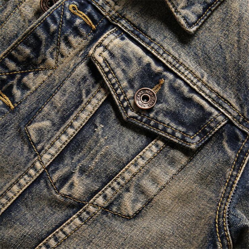 Men's crane embroidery long sleeve denim jacket Vintage gray blue slim embroidered coat Top outerwear 201118