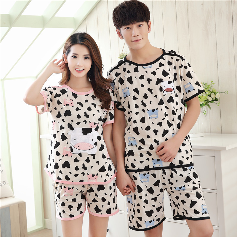 2017 New Summer Cotton Couples Pajamas Sets Cartoon Totoro Men's Pajamas Sweet Girls Lounge Women Pyjama femme 3XL Home Clothing 210203