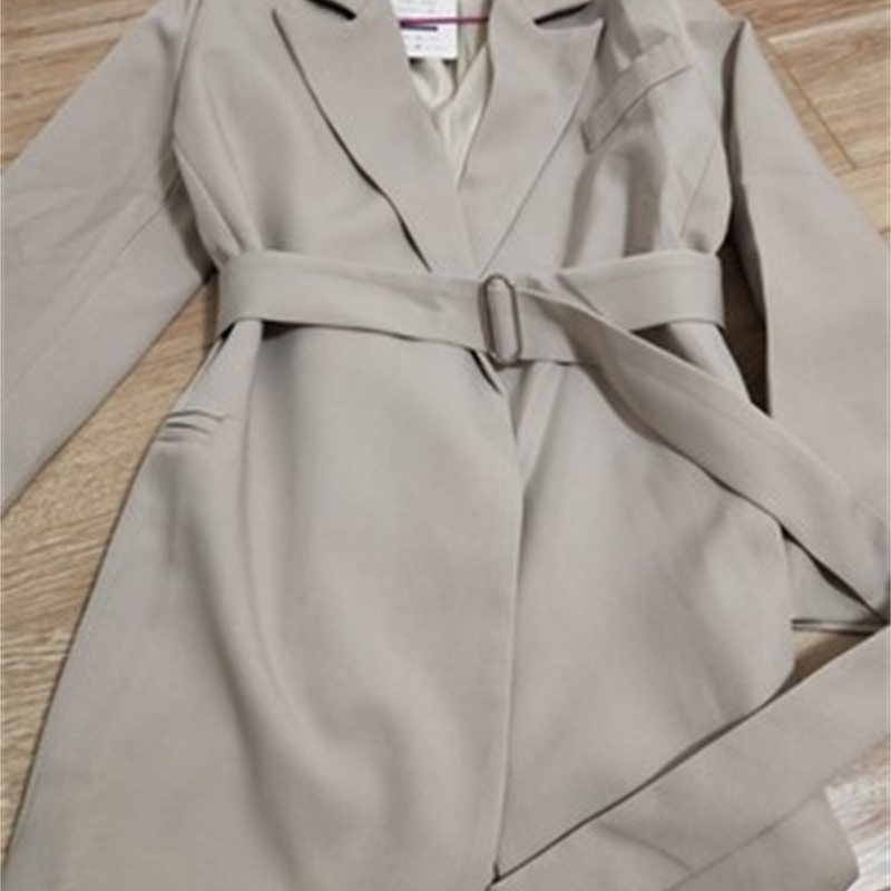 LANMREM Spring New Casual long suit Fashion Women Loose Temperament Solid Color Dark Buckle Long Blazer with belt TC780 201114