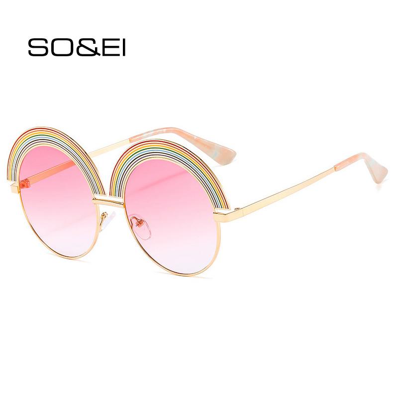 SO&EI Fashion Oversize Round Rainbow Sunglasses Women Luxury Vintage Metal Frame Gradient Eyewear Men Shades UV400 Sun Glasses
SO&EI Fashion Oversize Round Rainbow Sunglasses Women Luxury Vintage Metal Frame Gradient Eyewear Men Shades UV400 Sun Glasses